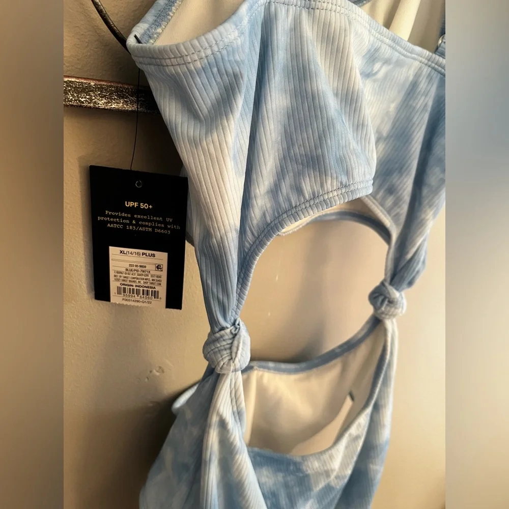 Art Class Swim Girls' Cool Tie-Dye One Piece Swimsuit XL 14/16 plus nwt